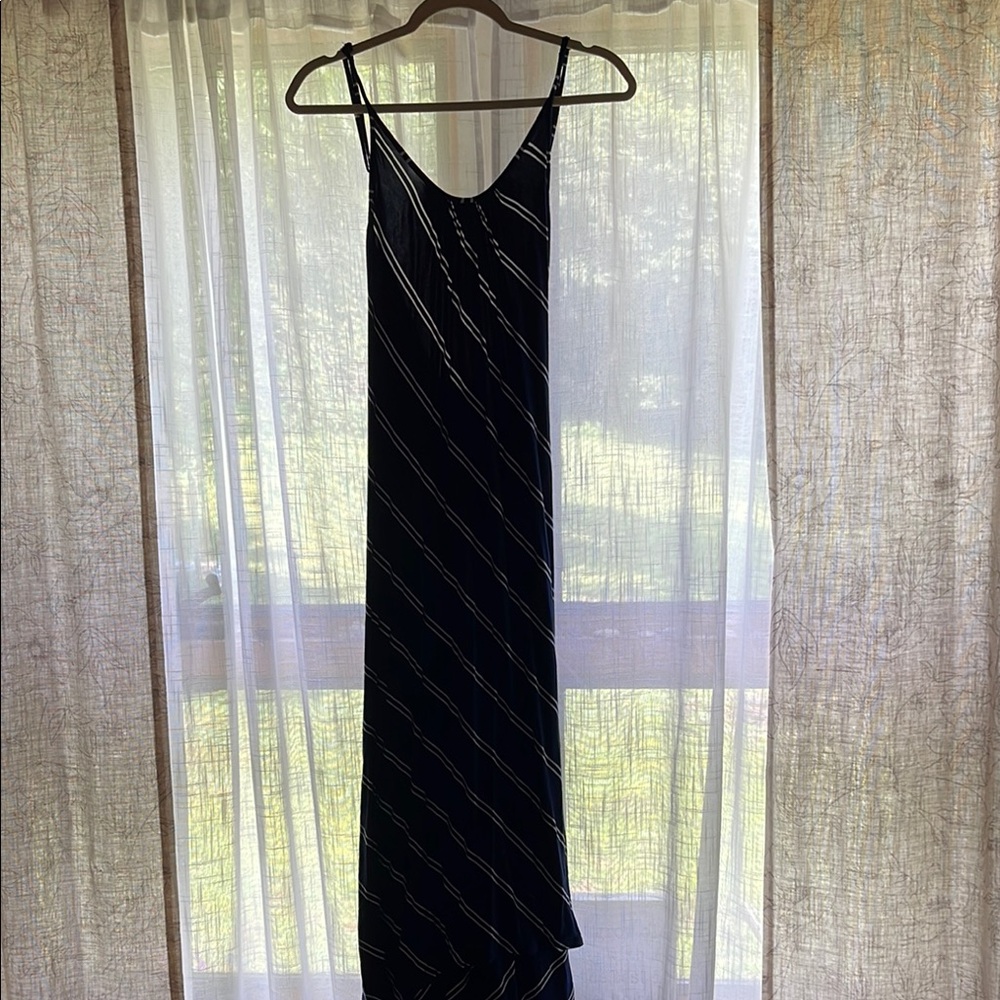 Vici Blue and Gold Sleeveless Slip Maxi Dress